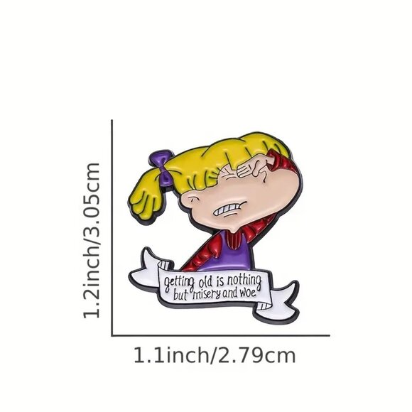 Pin Rugrats Angelica Pickles Enamel Nickelodeon Goth Emo Y2K Cartoon Nick Jr Fun - Picture 5 of 5